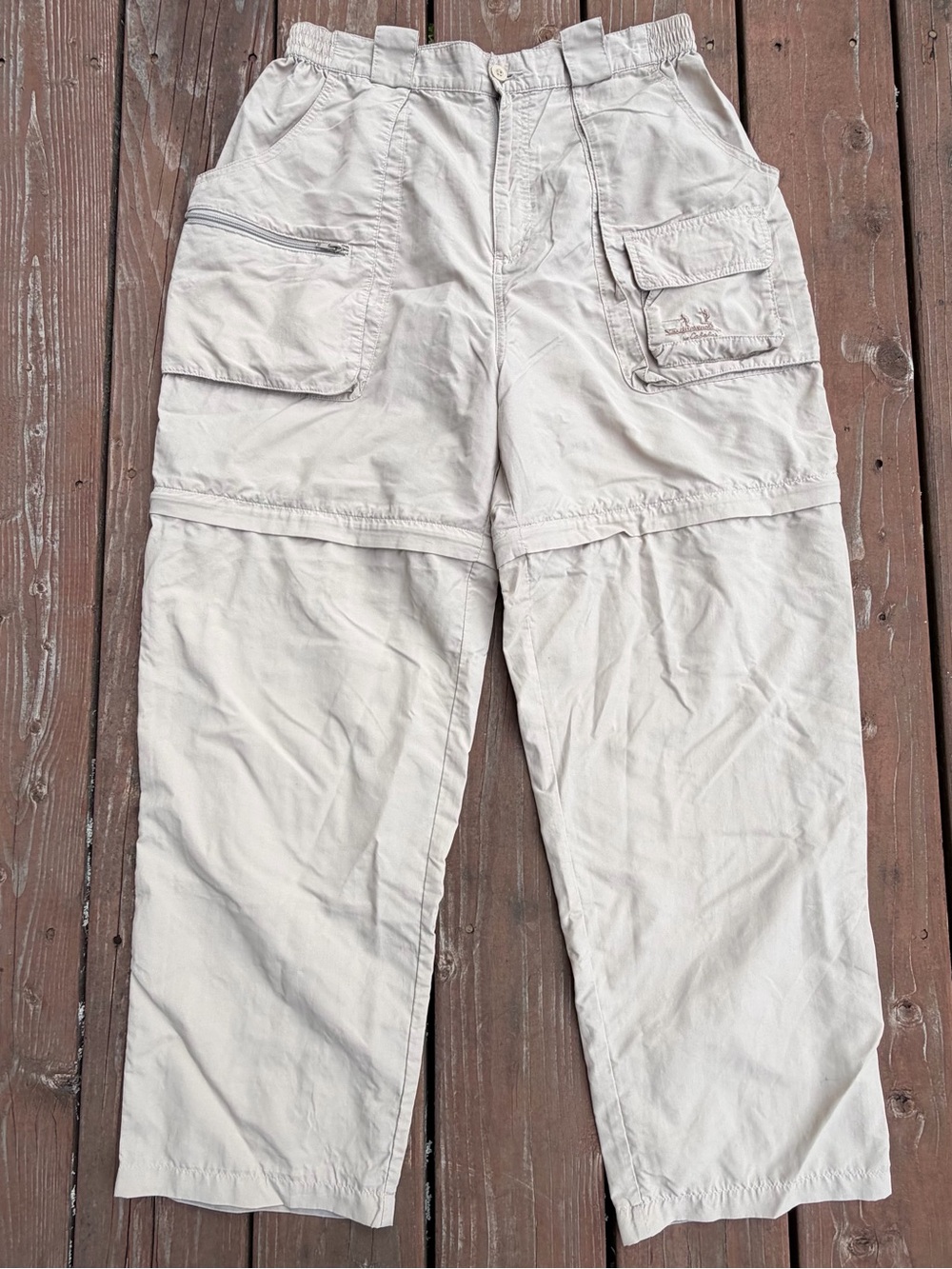 Cabela's Large Light Beige Cargo Zip-Off Pants